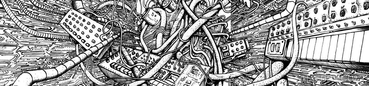 narcosis records art, ballpoint pen illustration for record album cover